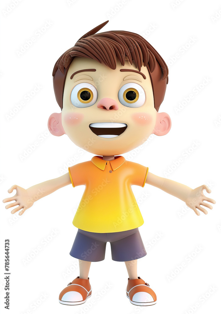 Boy character in 3D style on a white background
Boy character in 3D style on a white background