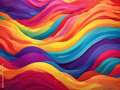 Colourful rainbow wave pattern background design for abstract projects and artistic concept design.