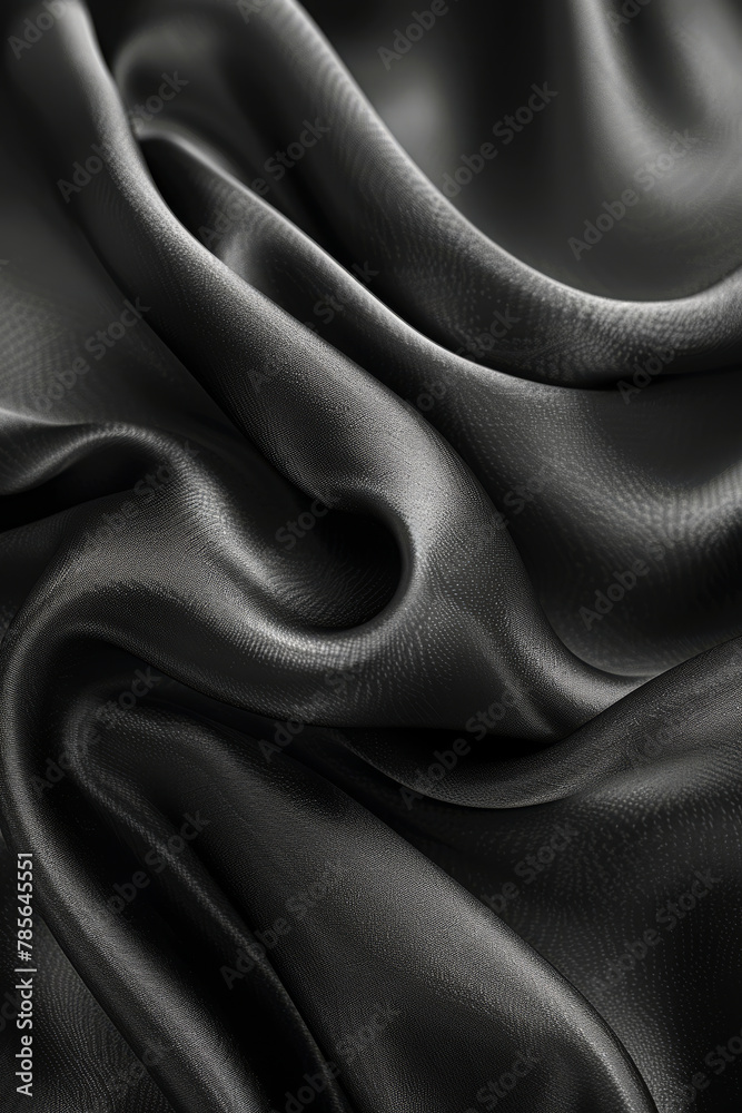 Fototapeta premium Elegant Black Leather Texture with Luxurious Folds and Smooth Surface