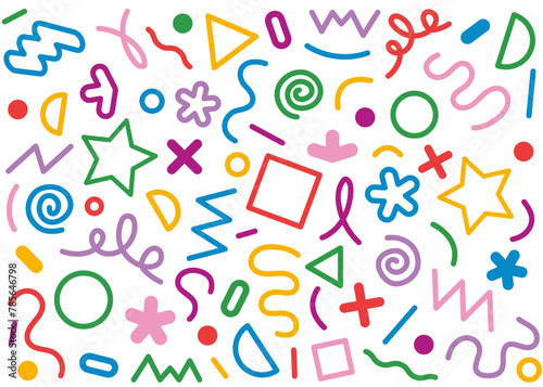 Colorful Doodles Pattern (Use together or individually, change colors, position)
