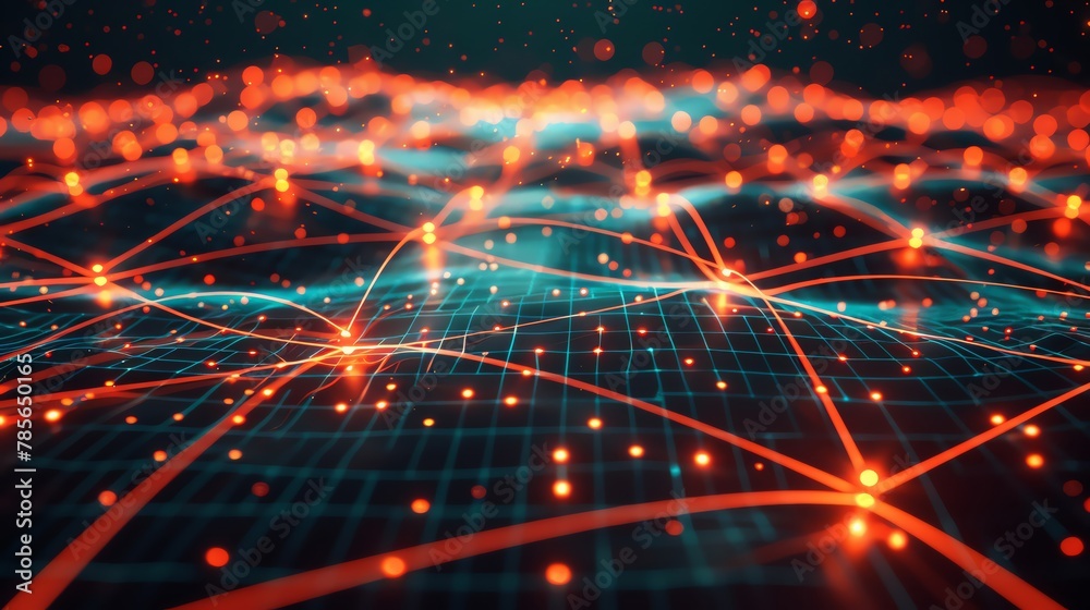 A 3D illustration of a global supply chain network, showing ...