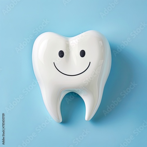 3D Dental Concept of a Happy Healthy Tooth.