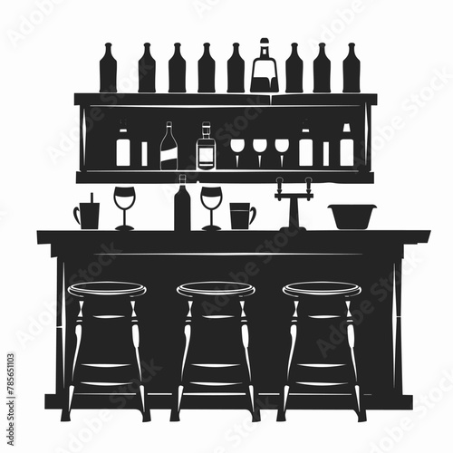 pub bar vector flat style background .Generative AI