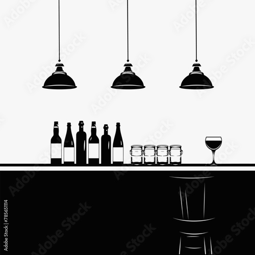 pub bar vector flat style background .Generative AI