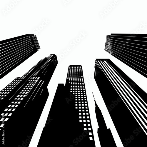 vector silhouette of skyscrapers background .Generative AI