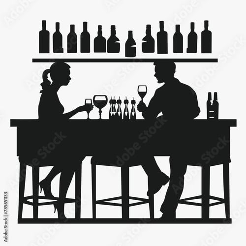 pub bar vector flat style background .Generative AI