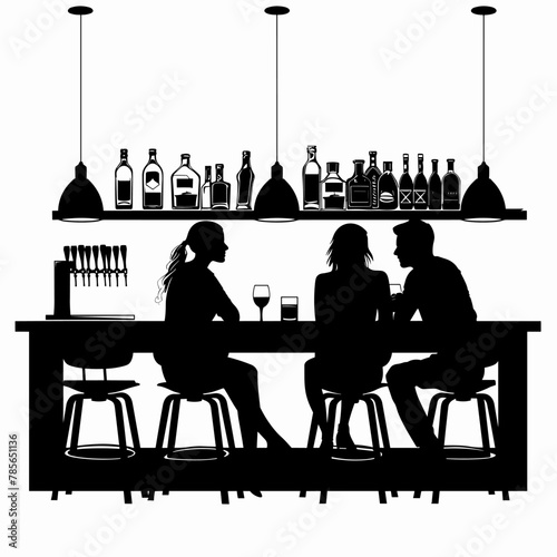 pub bar vector flat style background .Generative AI