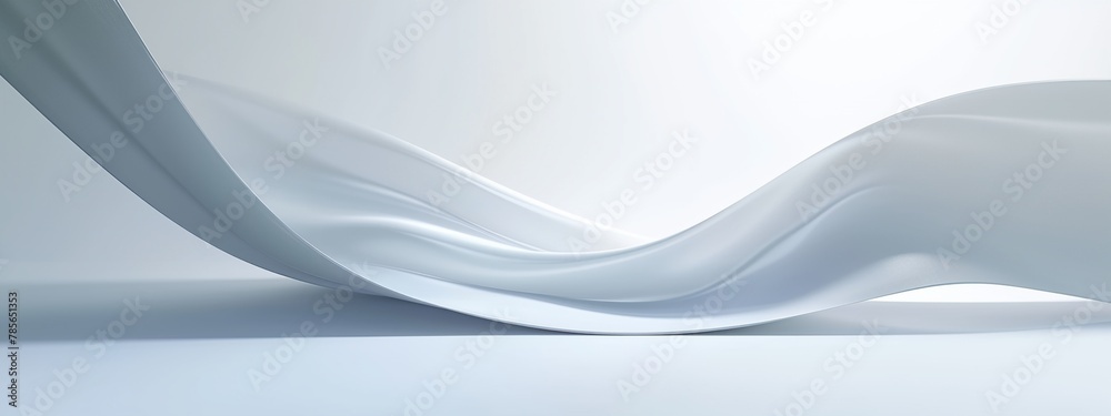 Fototapeta premium a white flowing fabric on a white background