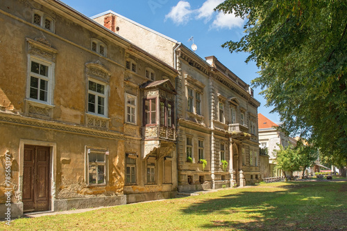 Historic residential buildings on Franjo Trudan Promenade, also called Setaliste dr Franje Tudmana,  in the historic centre of Karlovac, central Croatia