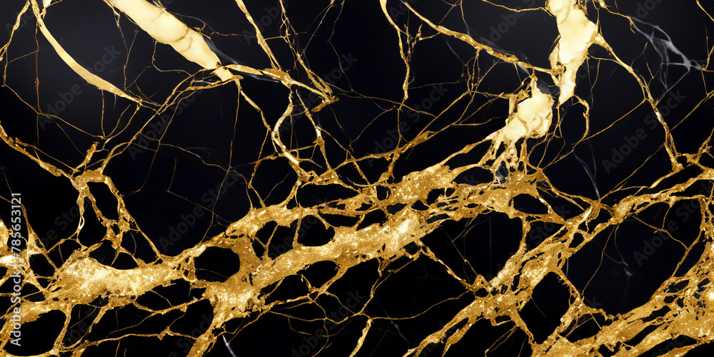 Black And Gold Marble Abstract Background
