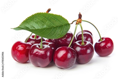 Fresh cherries isolated on white background