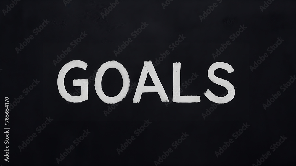 In a balck background, the words 'Goals' are written. In a balck background, the words 'Goals' are written.