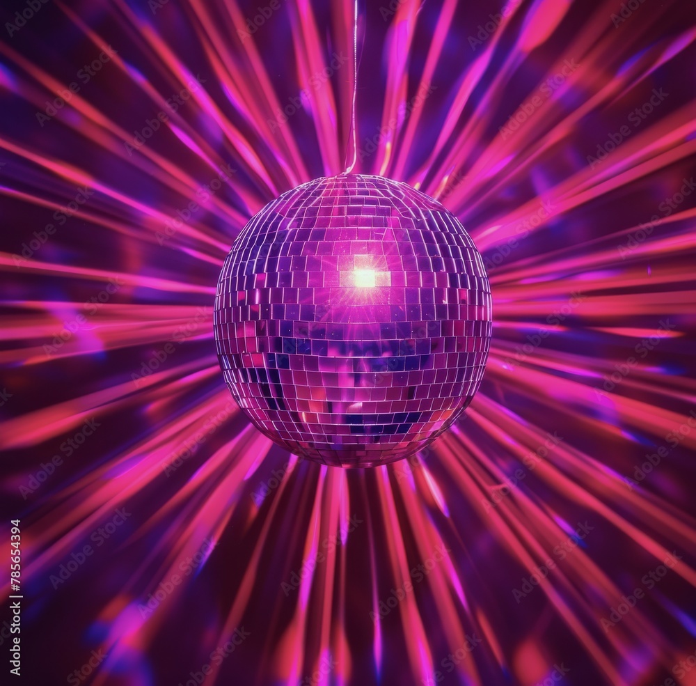 Obraz premium Shiny Disco Ball Hanging From Ceiling
