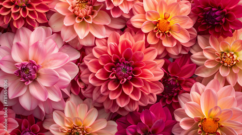 dahlia flowers background top view © ronnie