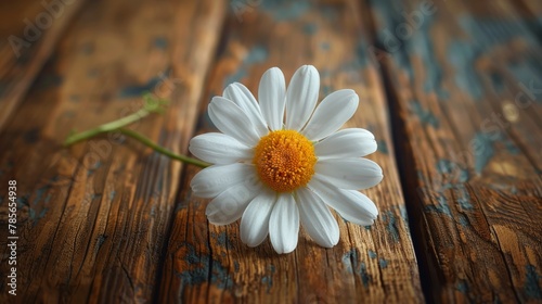 White Flower on Wooden Table