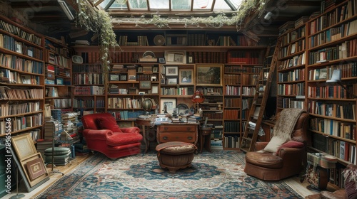 Room Filled With Books and Furniture