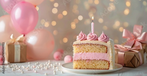 Slice of Cake With Candle