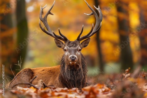 Majestic Stag Amongst Autumn Colors