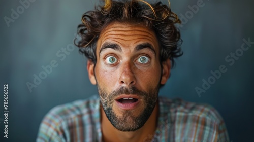Close-up of a Man With Blue Eyes