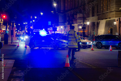 London Traffic Police Officer at Night photo