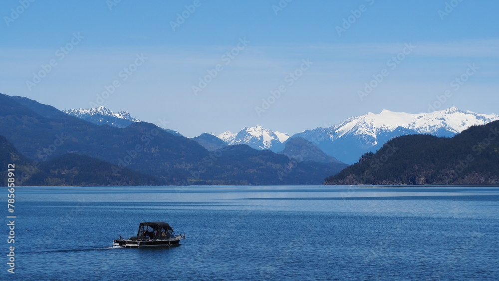 lake and mountains