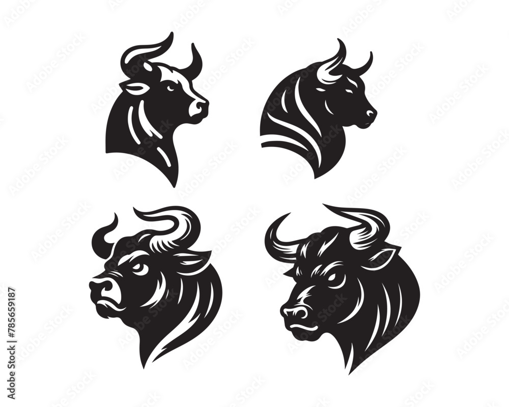 bull silhouette vector icon graphic logo design bull silhouette vector icon graphic logo design