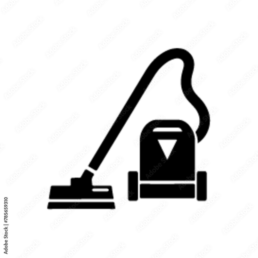 a simple and minimal Vacuum cleaner stick icon vector black color, white background, need so more simple (20)