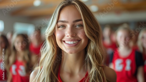 Woman With Blue Eyes Smiles at the Camera
