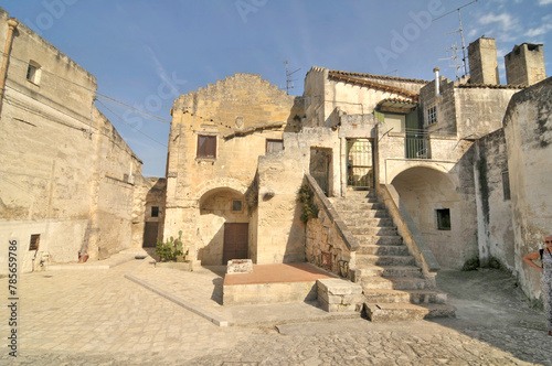Stairs in the Italian city of Matera, where the James Bond movie no time to die was shot