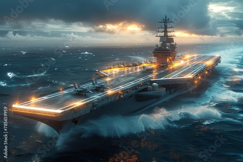 Advanced naval carrier showcasing modern aerial capabilities