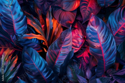Close-Up of Green and Purple Leaves