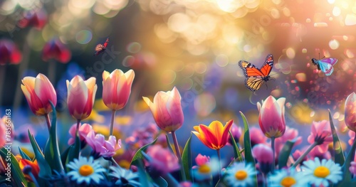 Bunch of Flowers in the Grass