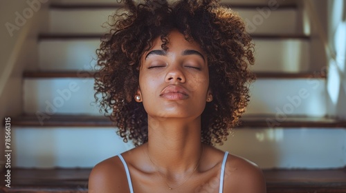 Woman Closing Her Eyes photo