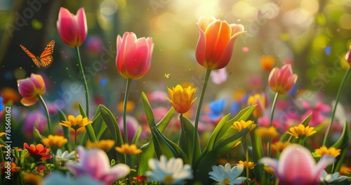 Bunch of Flowers in the Grass
