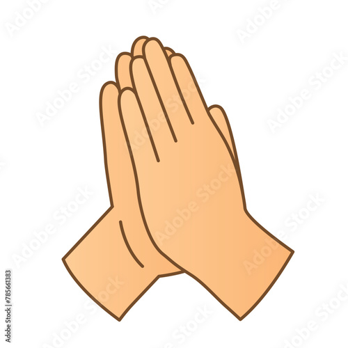 hands in praying position icon; it's perfect for religious-themed websites, spiritual blogs, or worship materials -vector illustration