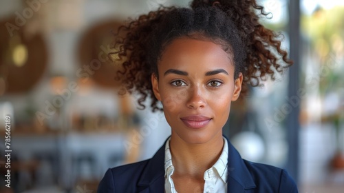 Woman in Suit and White Shirt Posing for Picture