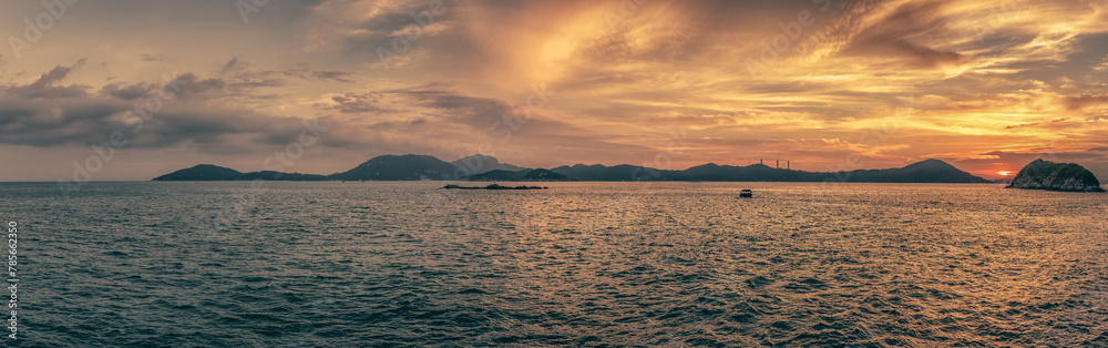 sunset over the ocean lamma island hong kong