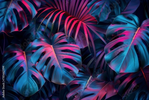 Close-Up of Green and Purple Leaves