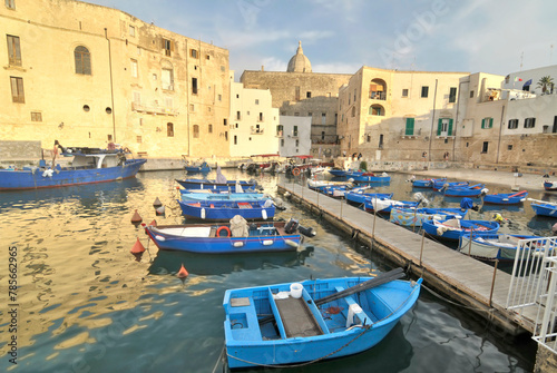 View of the harbour of the Italian city of Monopoli