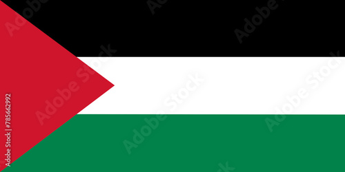 Palestine national flag icon flat vector isolated on transparent background. Save Gaza, Free Palestine country symbol stand with Palestine. Middle East West Asia. Capital name Jerusalem photo