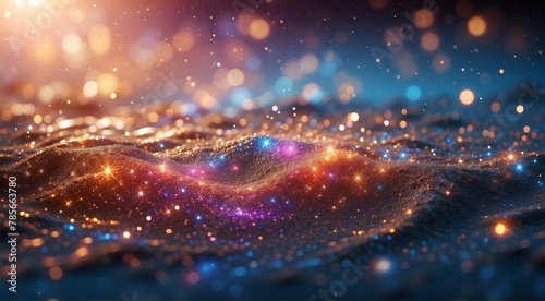 Abstract background with glitter and bokeh