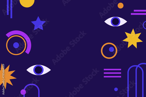 Abstract geometric flat design background. abstract eye elements