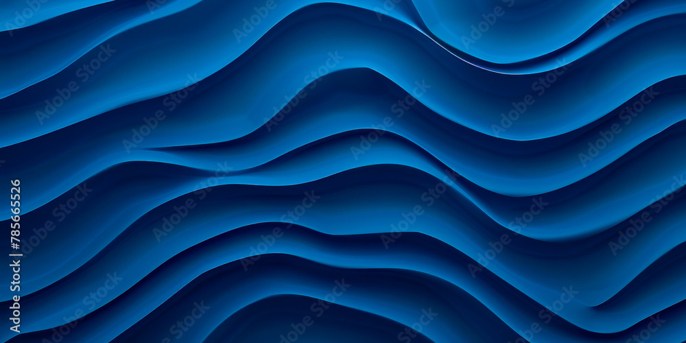 Gradient abstract blue background with liquid shapes. Pastel dynamic flow curve illustration. Textured wave pattern for background.