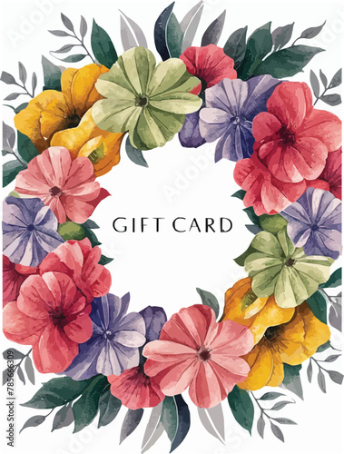 Fototapeta Naklejka Na Ścianę i Meble -  With flowers design gift card making it suitable for a poster or art print customized vector illustration