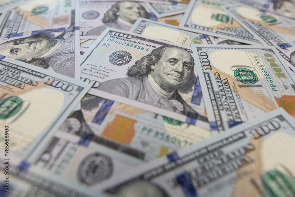 US 100 dollar banknotes background US 100 dollar banknotes background
