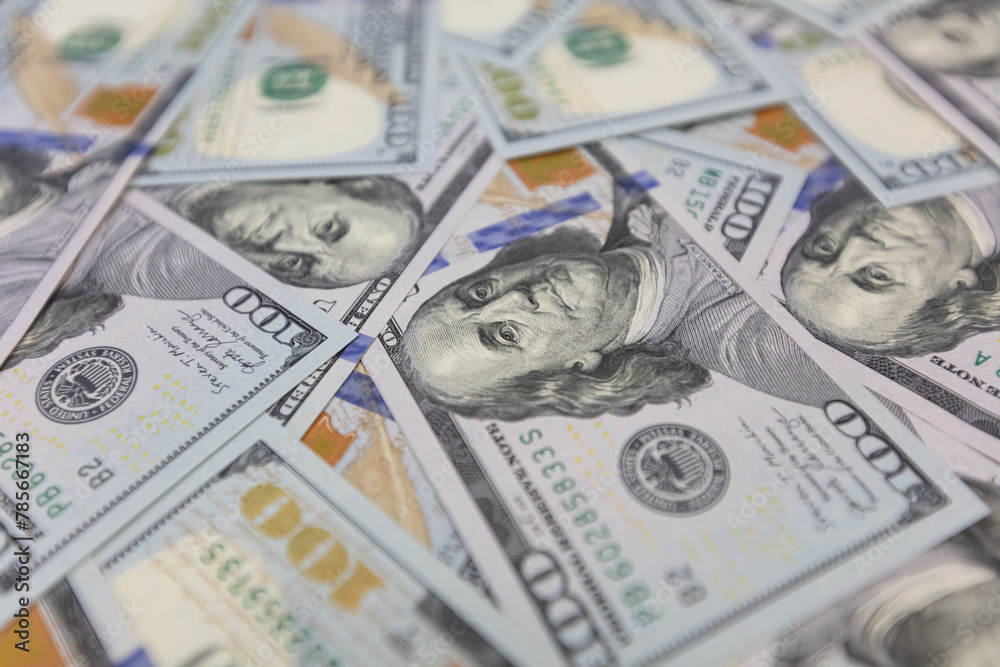 US 100 dollar banknotes background US 100 dollar banknotes background