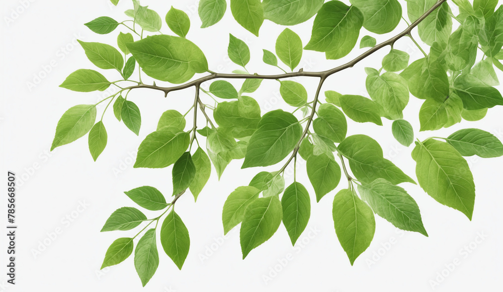 Naklejka premium green garden leafs, cut out, white background , detailed