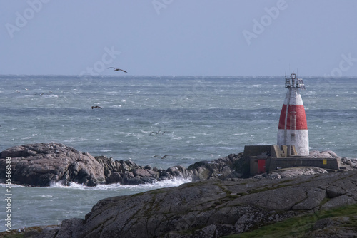 Muglins solar powered automatic lighthouse off the coast of Dalkey, Dublin, Ireland