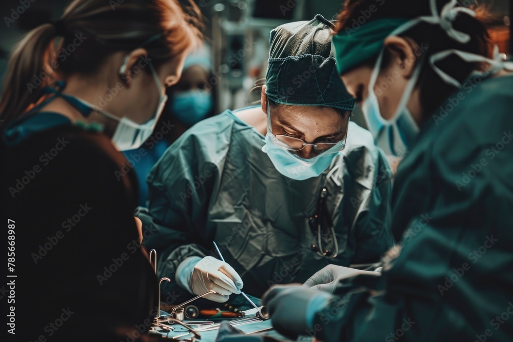 Expert Surgical Team Performing Operation in Modern Operating Room Expert Surgical Team Performing Operation in Modern Operating Room