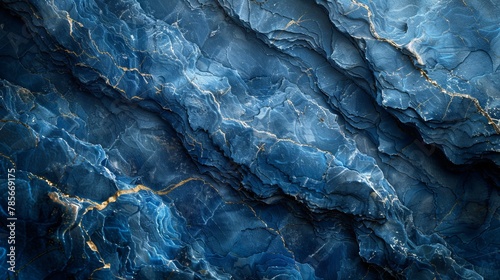 A close up of blue and gold marble texture resembling a geological phenomenon photo